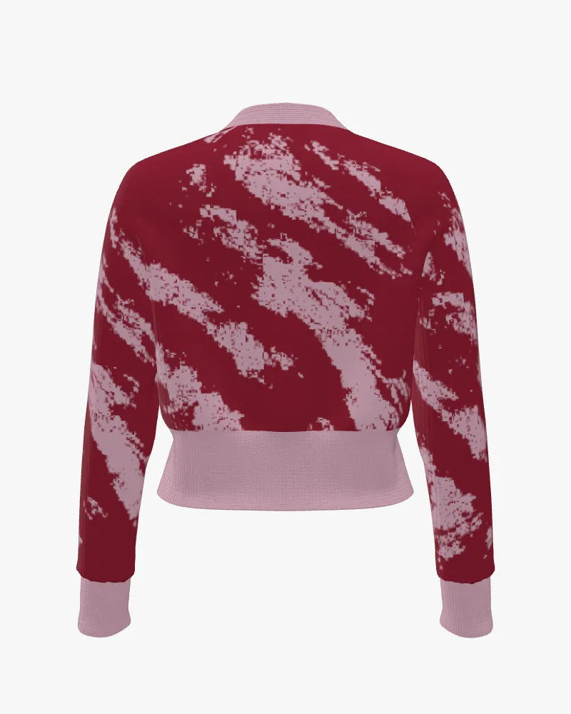 Riff Haus Women's Cropped Cardigan - 4th of July - Marbled Steak Knit