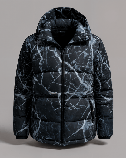SHATTERED by Riffhaus - Unisex Down Jacket - Aurora Frozen Riff