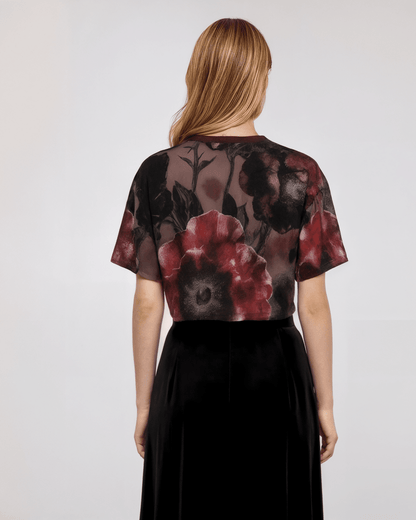 CRIMSON Mourning Crop by Riffhaus - Cropped Cotton T-shirt - Florence + The Machine Riff