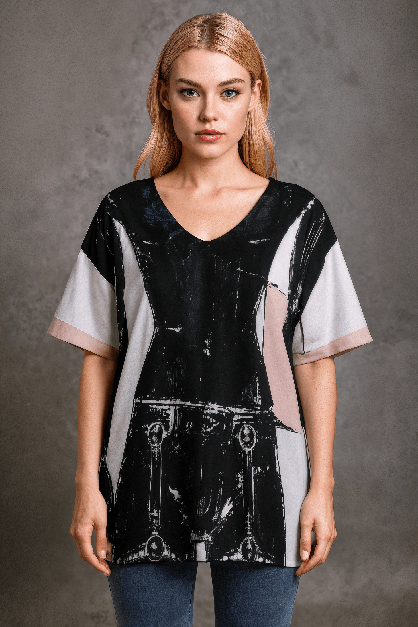 MUSE by Riffhaus - Women's Bat Sleeves Lightweight Cotton Blouse - Sofia Isella Riff