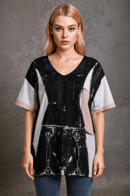 MUSE by Riffhaus - Women's Bat Sleeves Lightweight Cotton Blouse - Sofia Isella Riff