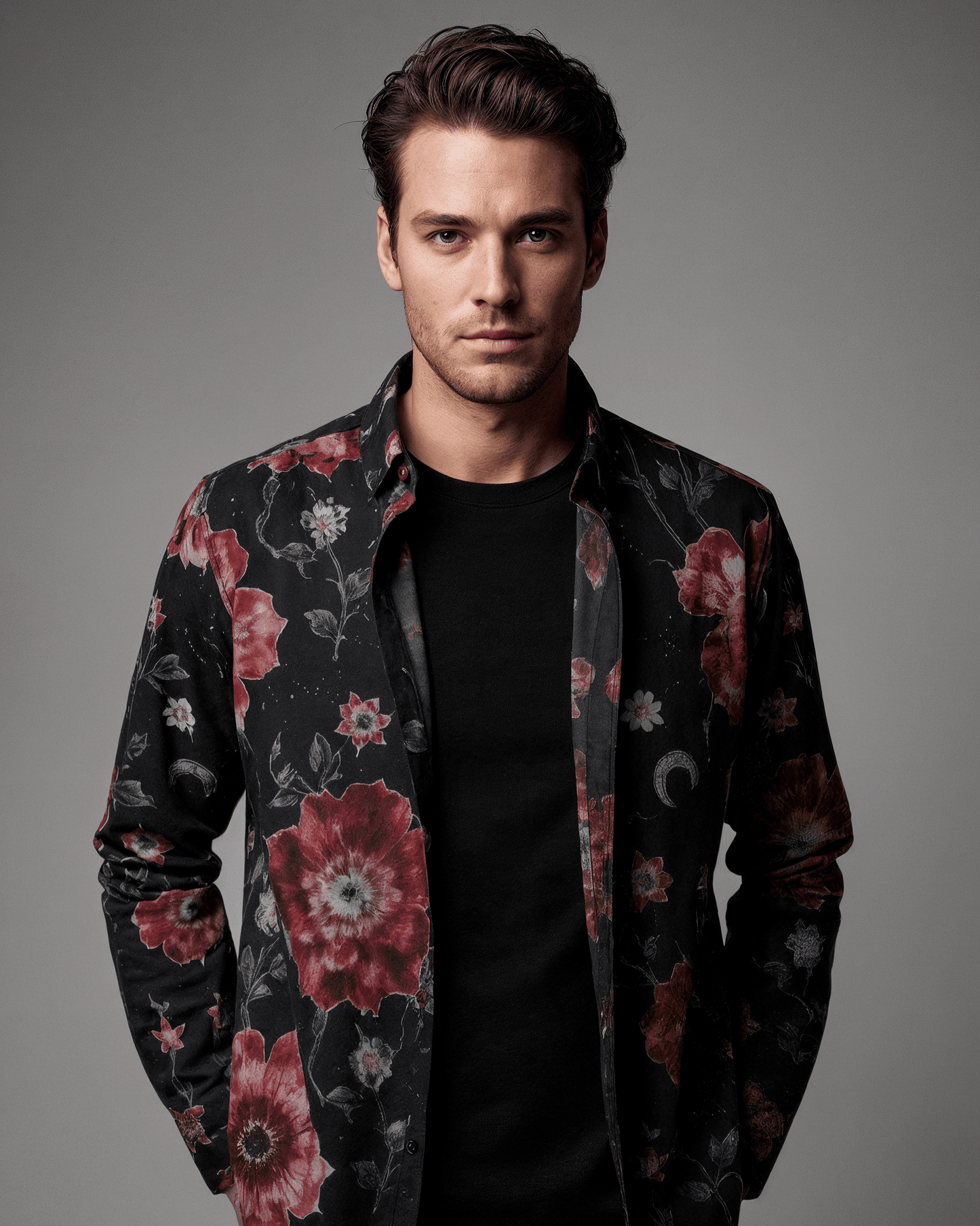 THISTLE by Riffhaus - Men's Casual Lapel Long Sleeve Cotton Shirt - Florence + The Machine Riff