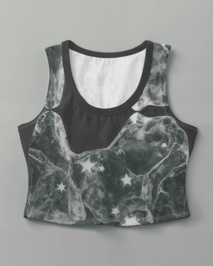 LAST STAR by Riffhaus - High-Stretch Short Women's Tank Top - Aurora Frozen Riff