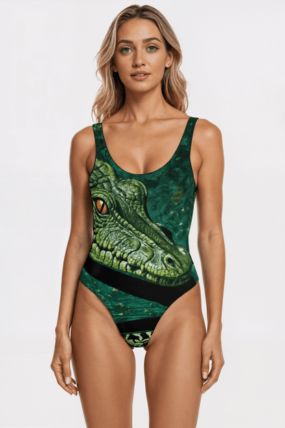 CHOMP by Riffhaus Women's Swimsuit One-Piece (Crocodile Riff)