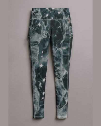 STARLIGHT - Functional Women's Yoga Leggings With Side Pockets - Aurora Frozen Riff