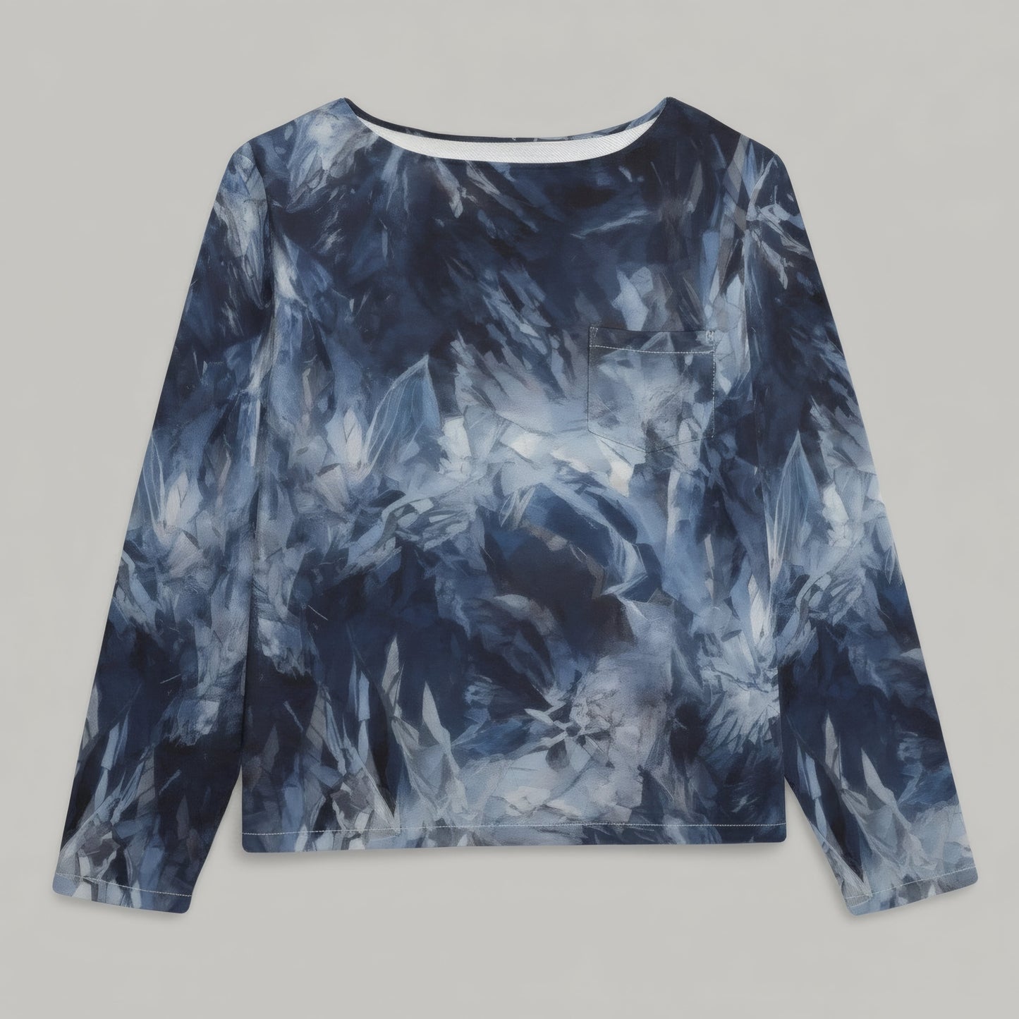 CRYSTAL by Riffhaus - Unisex Boat Neckline Sweatshirt With Pocket 100% Cotton - Aurora Frozen Riff