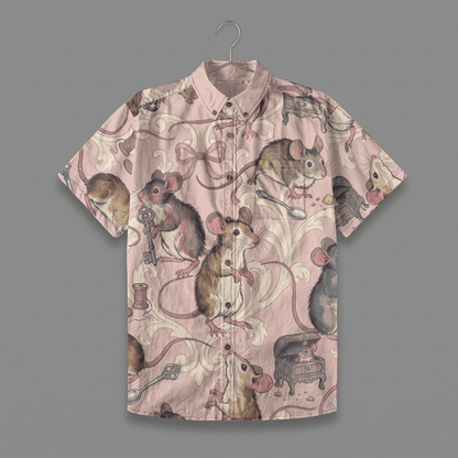 PETTY CRIMES Riffhaus Short-Sleeve Cotton Shirt