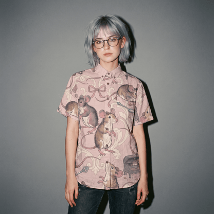 PETTY CRIMES Riffhaus Short-Sleeve Cotton Shirt