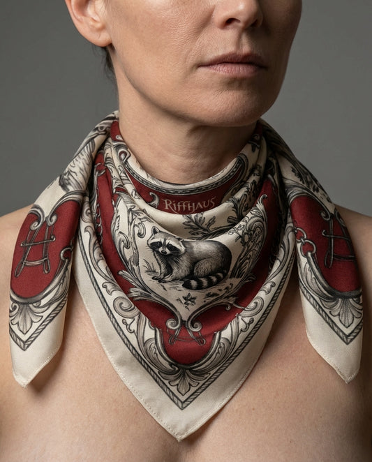 RACCOON TOILE Riffhaus Square Scarf