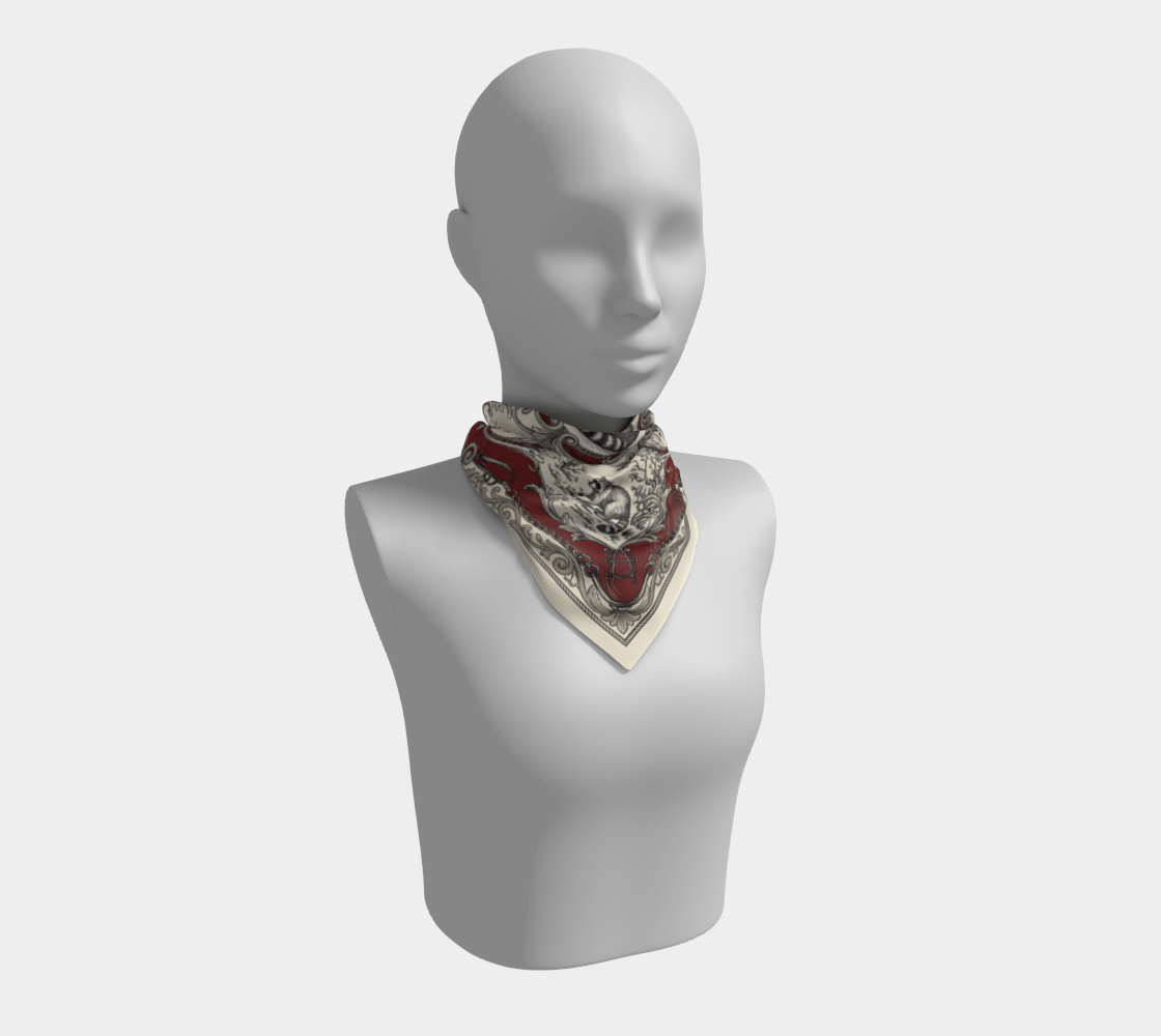 RACCOON TOILE Riffhaus Square Scarf