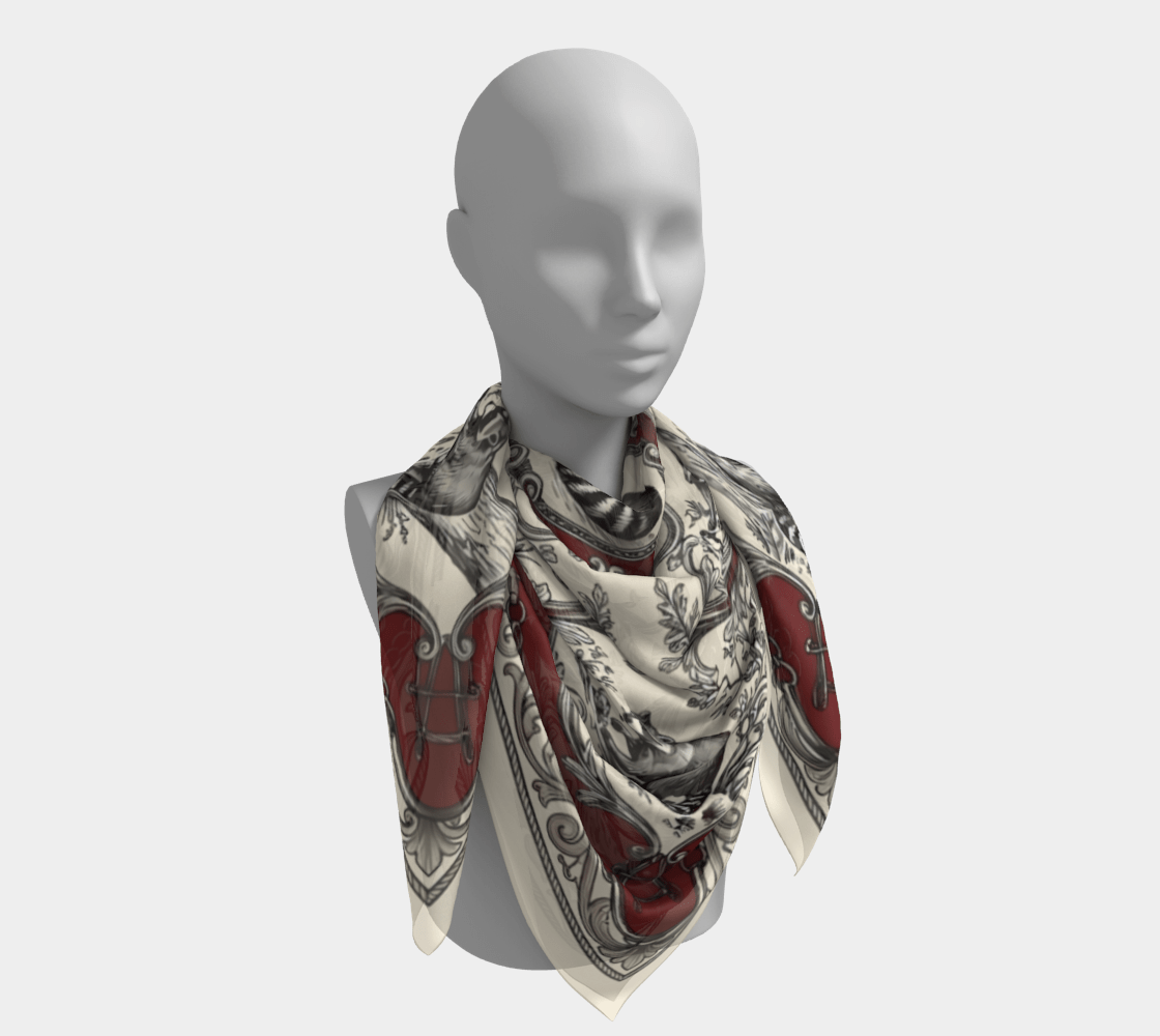 RACCOON TOILE Riffhaus Square Scarf