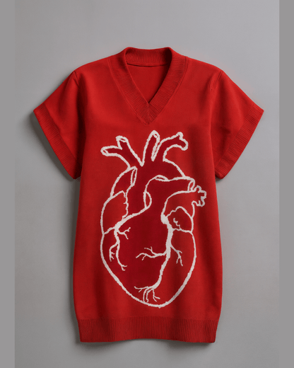 FROZEN HEART by Riffhaus - Wool Jacquard Oversized Vest/Dress - Aurora Frozen Riff