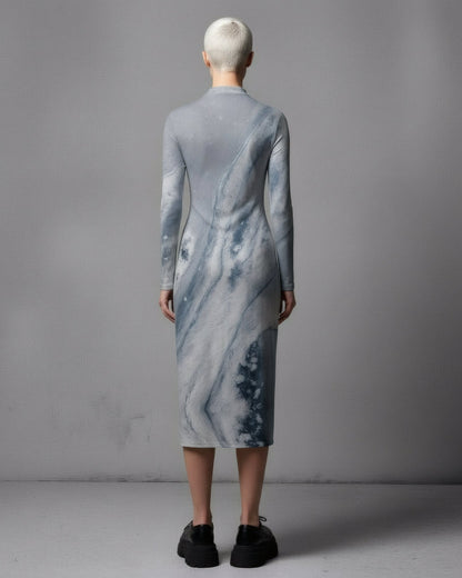 SOULSEARCHER by Riffhaus - Mock Turtleneck Dress - Aurora Frozen Riff