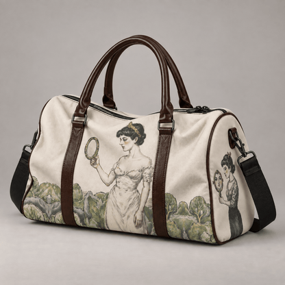 Soft canvas SNOW WHITE duffle bag lightly filled in studio