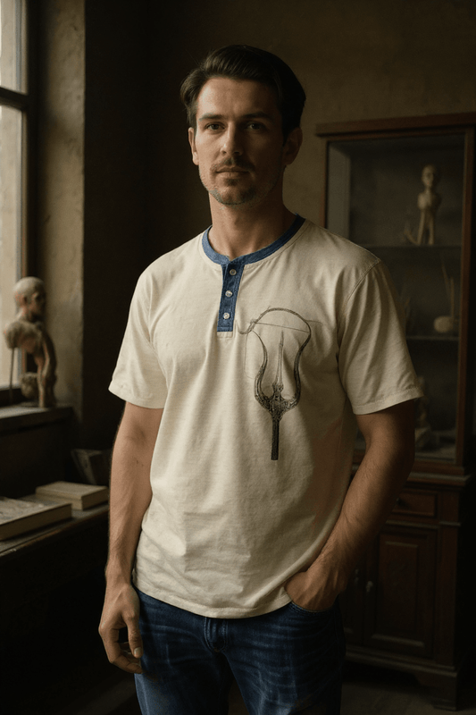 Riffhaus Men's T-shirt With Buttons - Melancholic Sea Japanese Breakfast Melancholy Riff