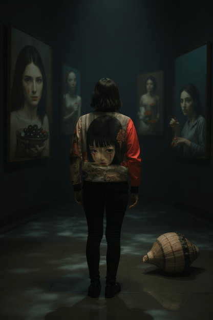 SAD WOMEN by Riffhaus - Unisex Reversible Bomber – Silk/Cotton - Statement Print Japanese Breakfast Melancholy Riff