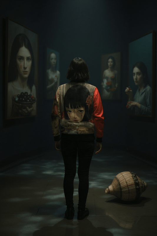 SAD WOMEN by Riffhaus - Unisex Reversible Bomber – Silk/Cotton - Statement Print Japanese Breakfast Melancholy Riff