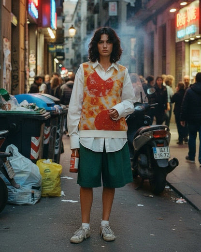 12/4 Bubbling - Knit V-neck vest - Riff on Noga Erez