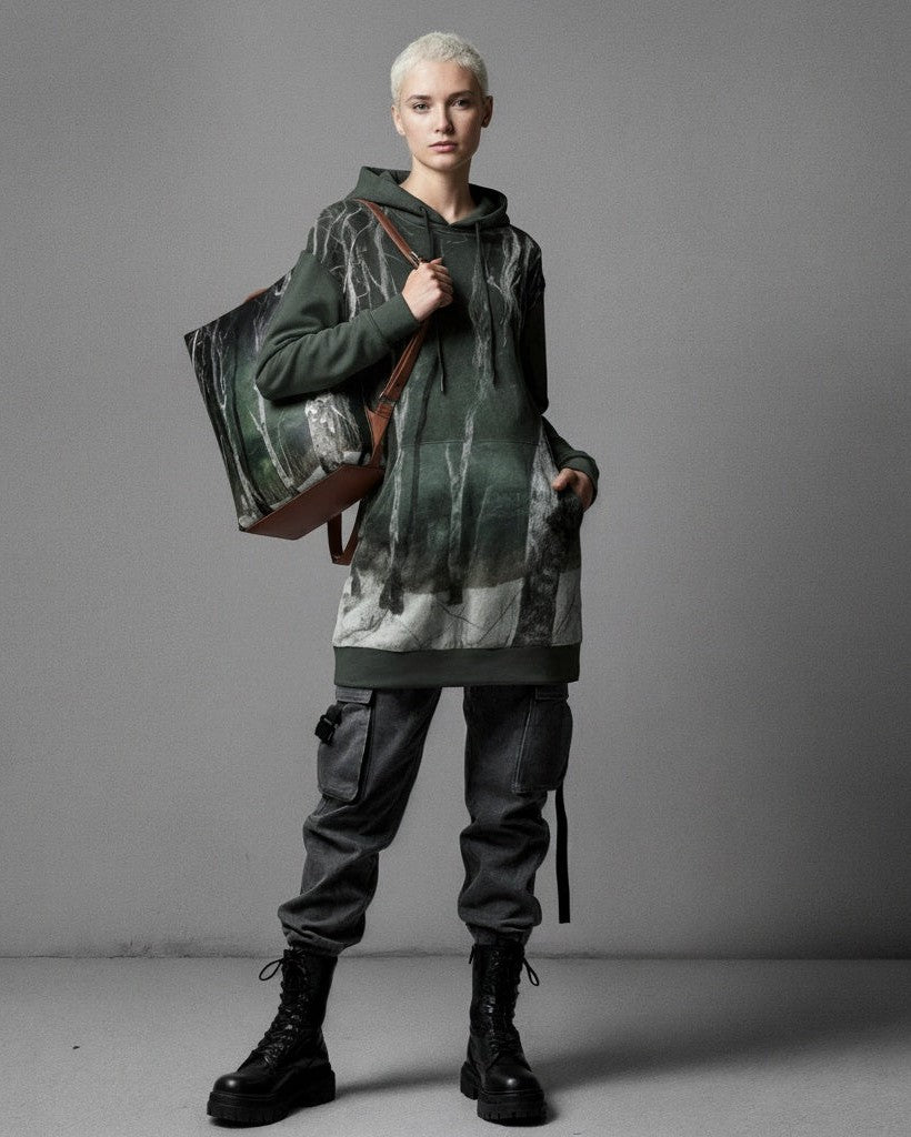 LAST TREES by Riffhaus - Vegan Leather Backpack - Aurora Frozen Riff