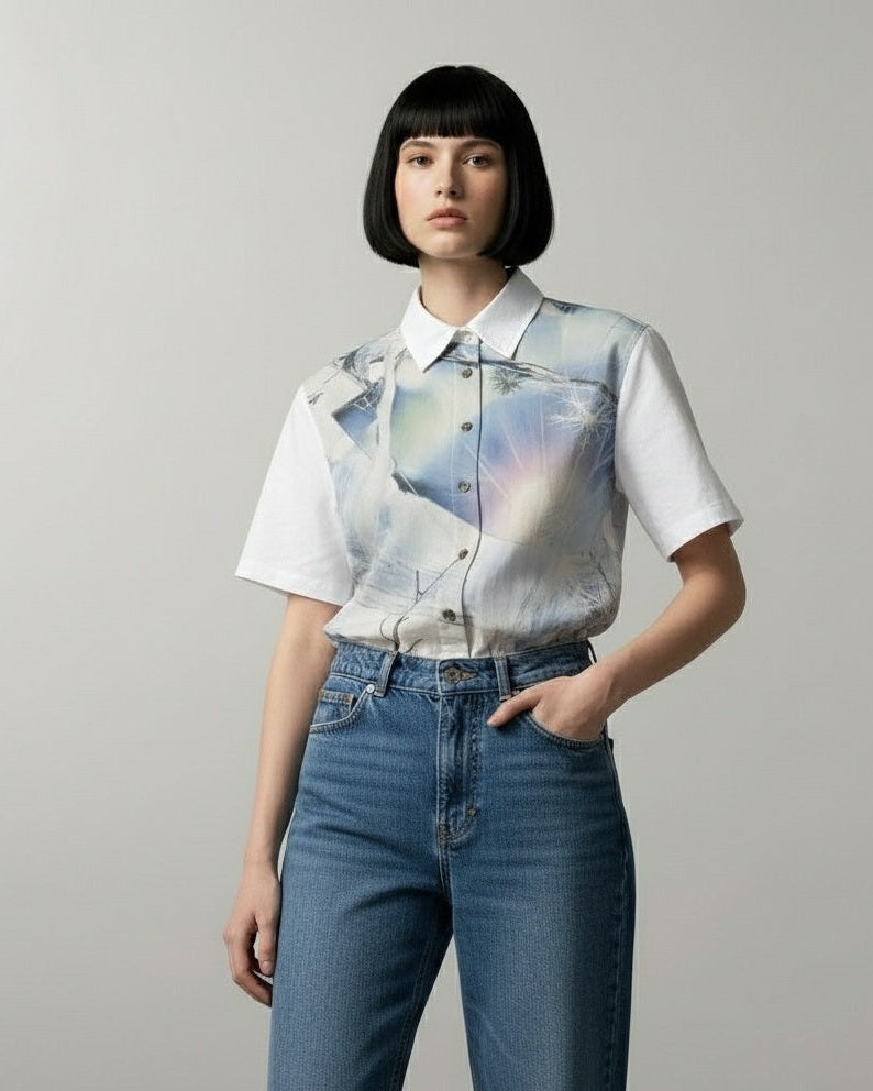 LIGHT by Riffhaus - Women's Shirt 100% Cotton - Frozen Aurora Riff