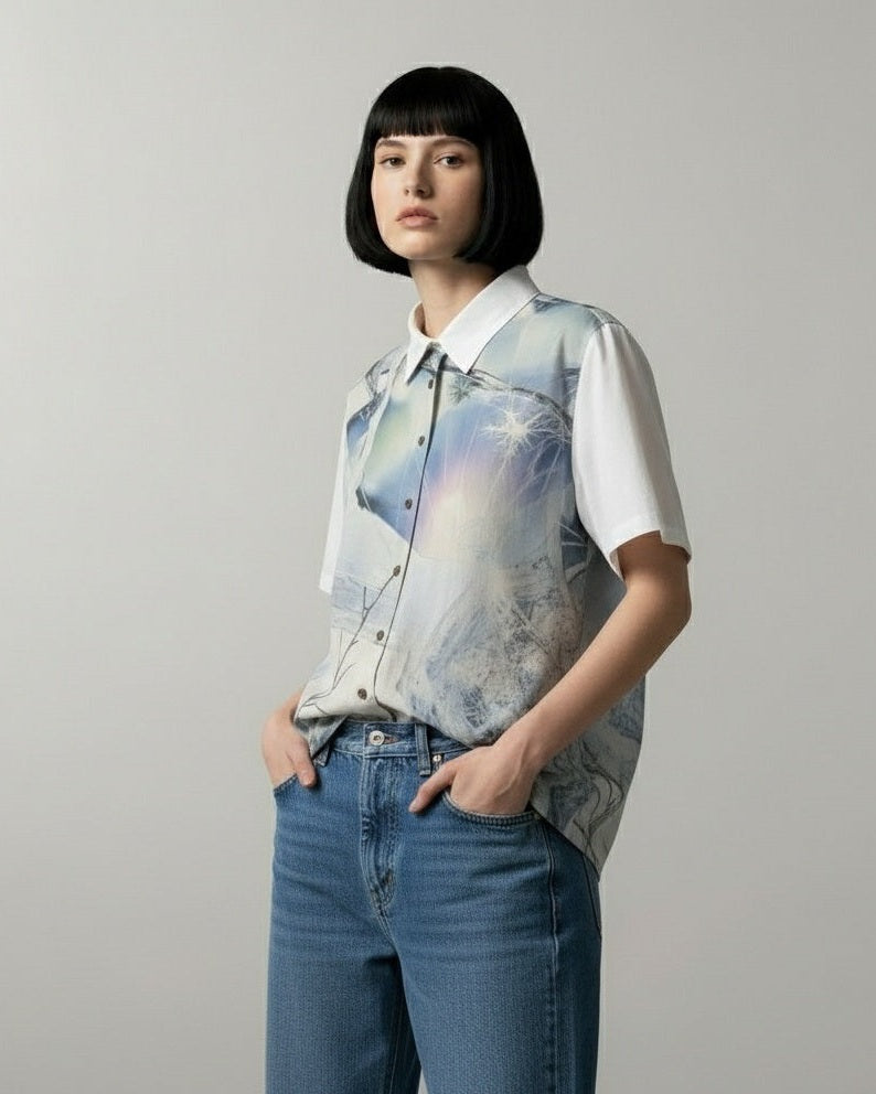 LIGHT by Riffhaus - Women's Shirt 100% Cotton - Frozen Aurora Riff