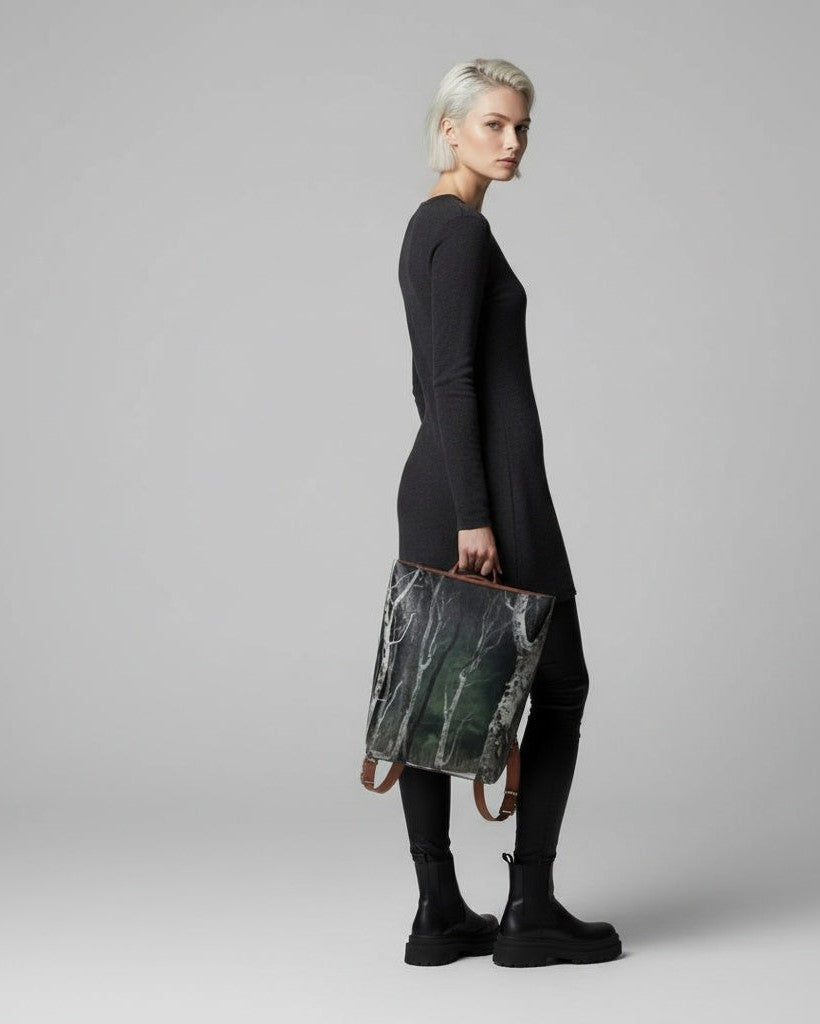 LAST TREES by Riffhaus - Vegan Leather Backpack - Aurora Frozen Riff