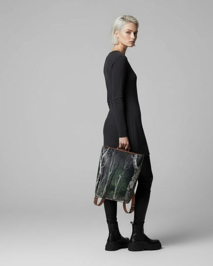 LAST TREES by Riffhaus - Vegan Leather Backpack - Aurora Frozen Riff