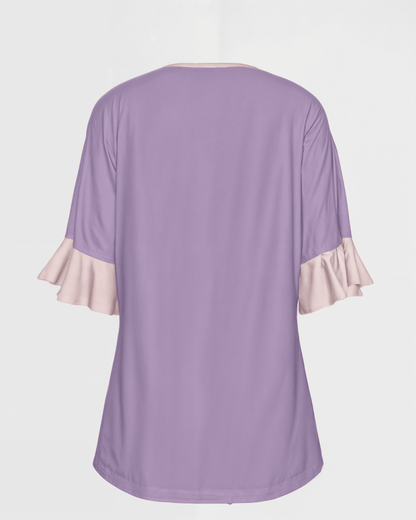 V-neck Women's T-shirt With Bell Sleeve - Carousel