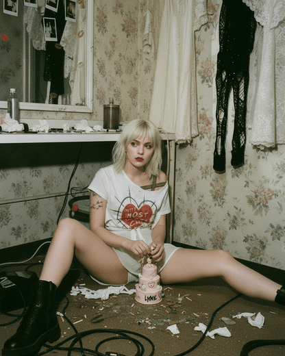 12/1  - DOLL PARTYS - Women's T-shirt With Elastic Band - Riff on Love