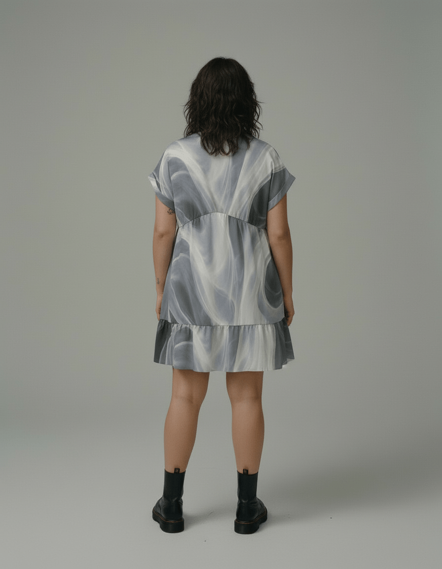 FLOW by Riffhaus - V-Neck Short Sleeve Dress