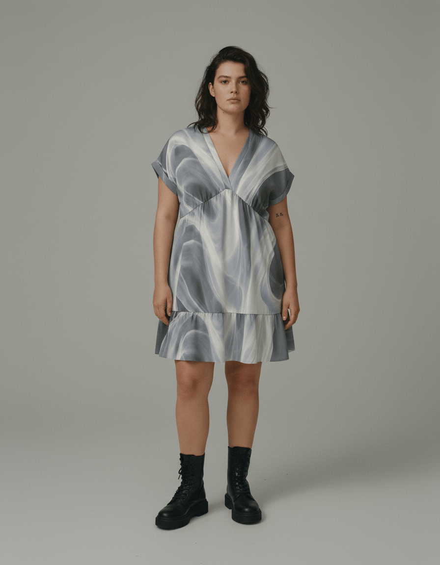 FLOW by Riffhaus - V-Neck Short Sleeve Dress