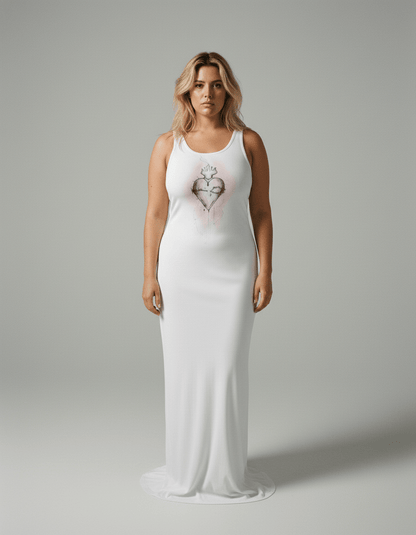 SACRED HEART - Women's Vest Dress | Length To Ankle [long] - Riff on Rosalía's Berghain