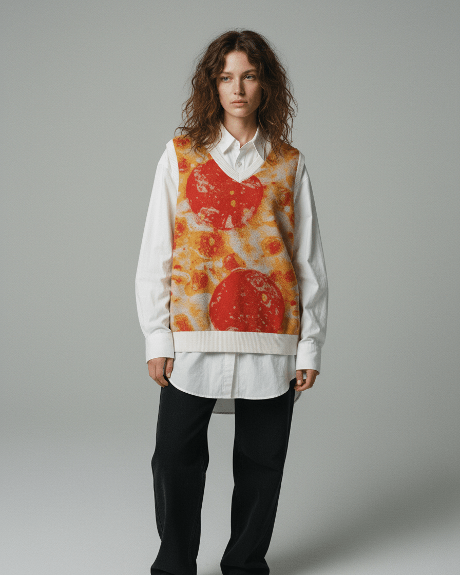 12/4 Bubbling - Knit V-neck vest - Riff on Noga Erez