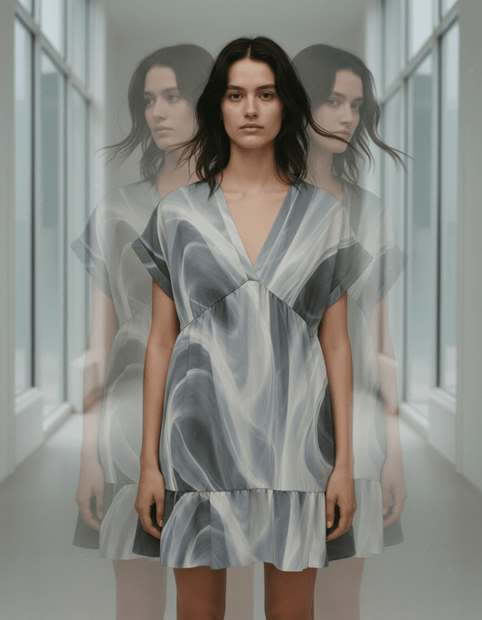 FLOW by Riffhaus - V-Neck Short Sleeve Dress