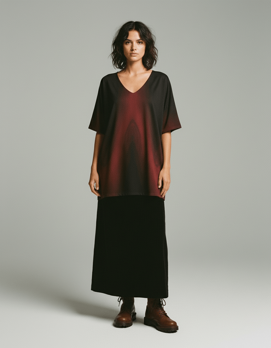 Women's Bat Sleeves Blouse | 190GSM Cotton - Riff on Rosalía's Berghain