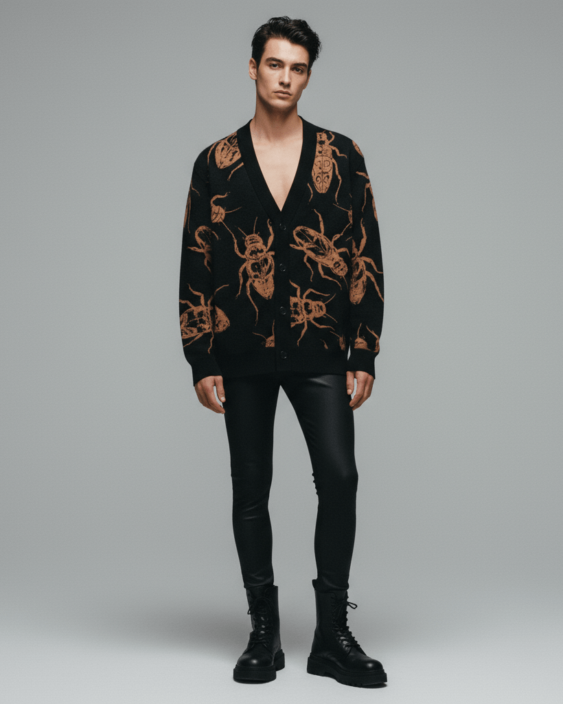 BUGS by Riffhaus - Unisex Knitted Cardigan #GARDEN