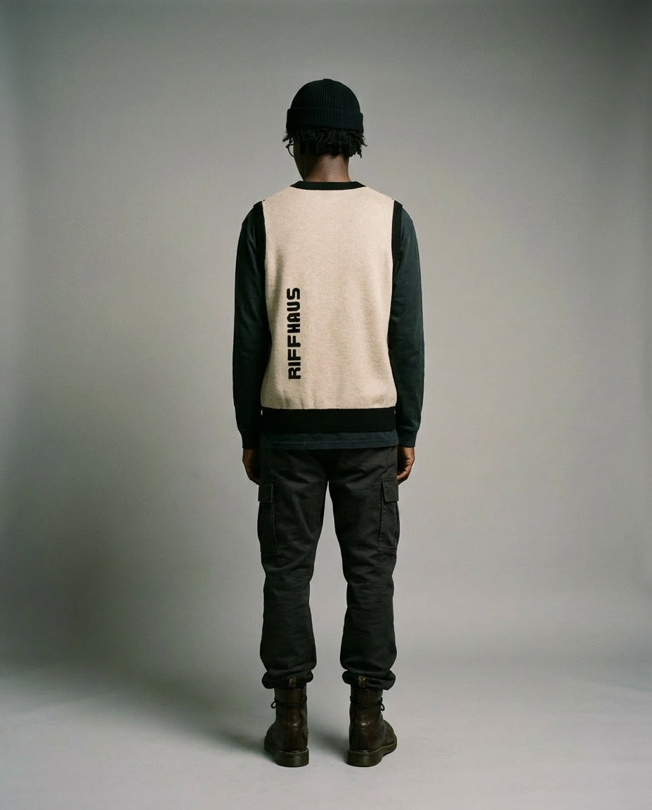 I think you adore me - Knit V-neck vest - Rachel Chinouriri Riff [TAUPE]