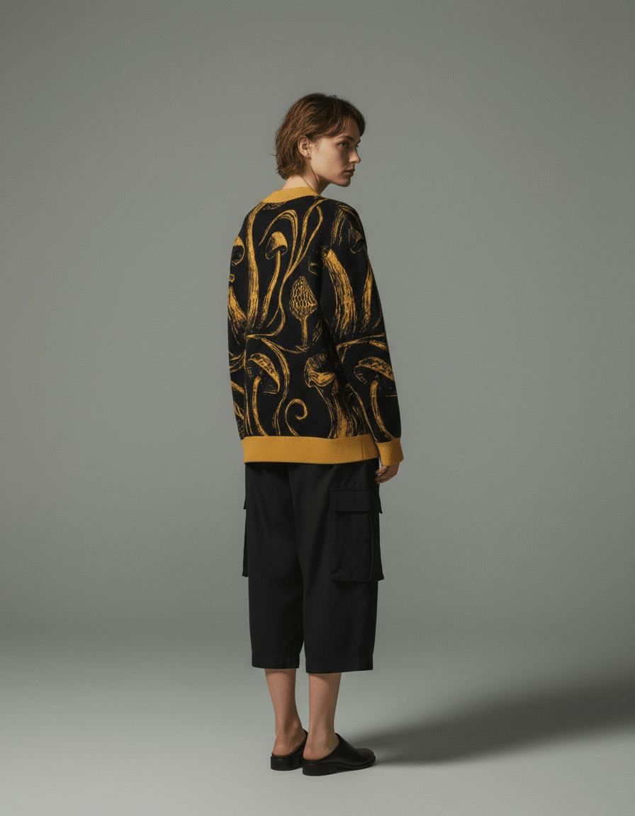 GOLDEN SHROOM by Riffhaus - Knitted Cardigan #GARDEN