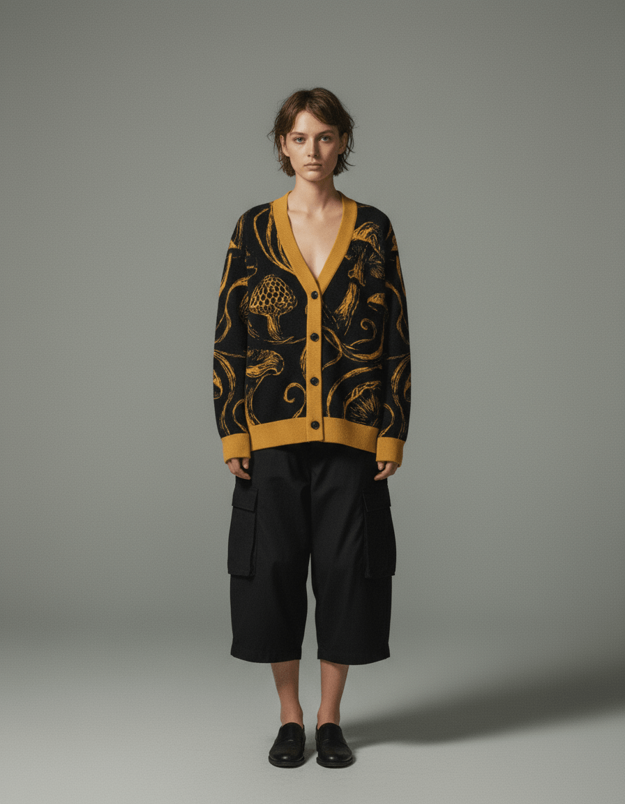 GOLDEN SHROOM by Riffhaus - Knitted Cardigan #GARDEN