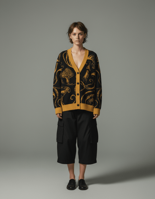 GOLDEN SHROOM by Riffhaus - Knitted Cardigan #GARDEN