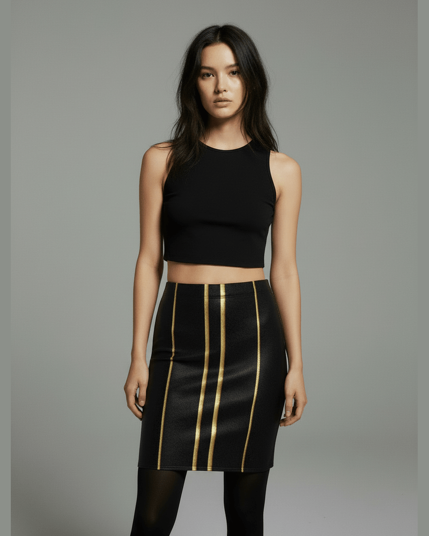 12/8 - GOLDEN by Riffhaus  - Fitted Skirt - Riff on Audrey Nuna