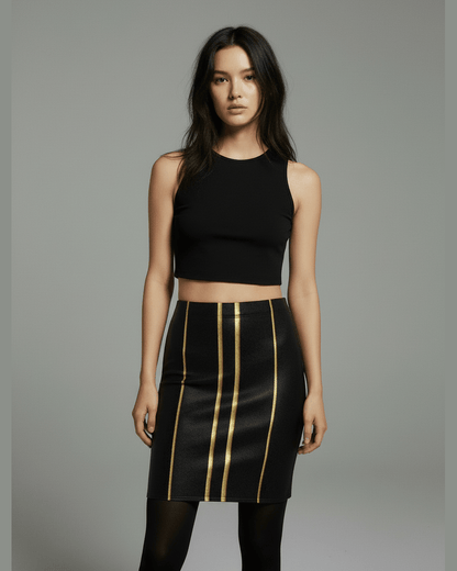 12/8 - GOLDEN by Riffhaus  - Fitted Skirt - Riff on Audrey Nuna