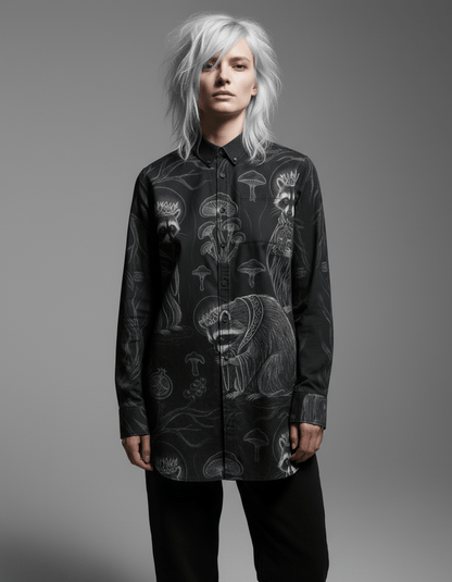 PRAYER by Riffhaus - Casual Lapel Long Sleeve Cotton Shirt - Riff on Rosalía's Berghain