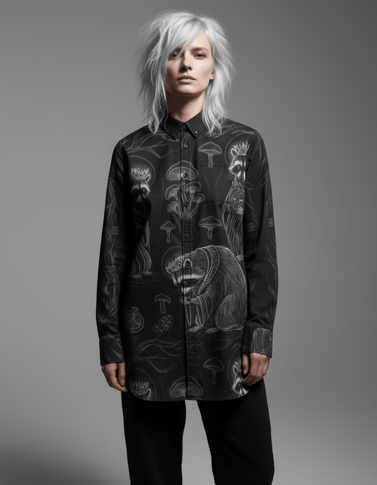 PRAYER by Riffhaus - Casual Lapel Long Sleeve Cotton Shirt - Riff on Rosalía's Berghain