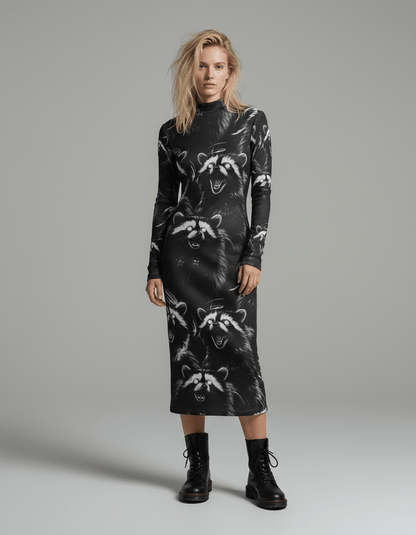 RACCOON by Riffhaus - Women's Mock Turtleneck Dress - Riff on Rosalía's Berghain