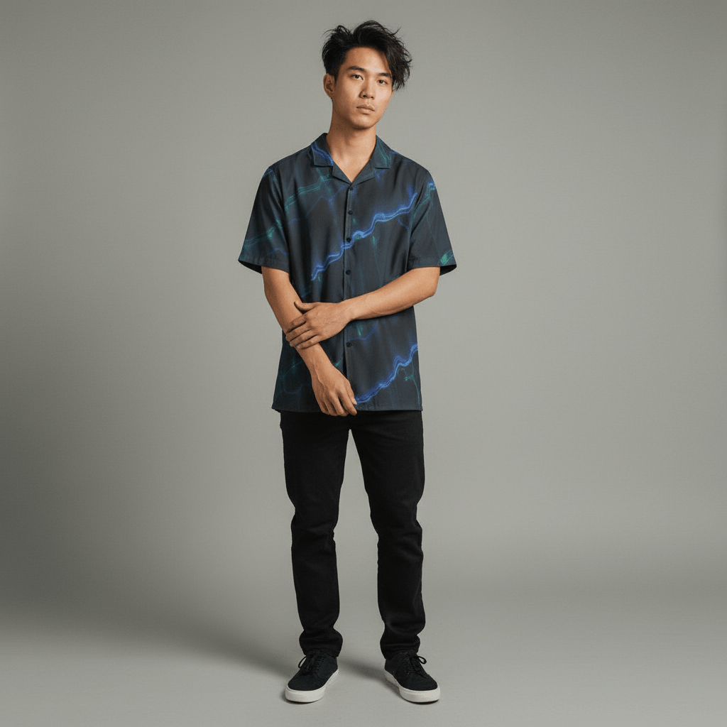 Scorpio by Riffhaus - Men's Hawaiian Shirt With Button Closure |115GSM Cotton poplin