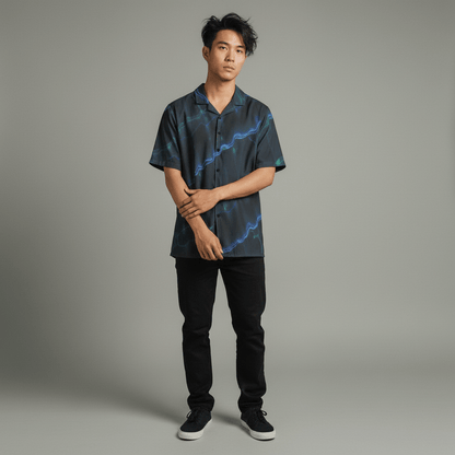 Scorpio by Riffhaus - Men's Hawaiian Shirt With Button Closure |115GSM Cotton poplin