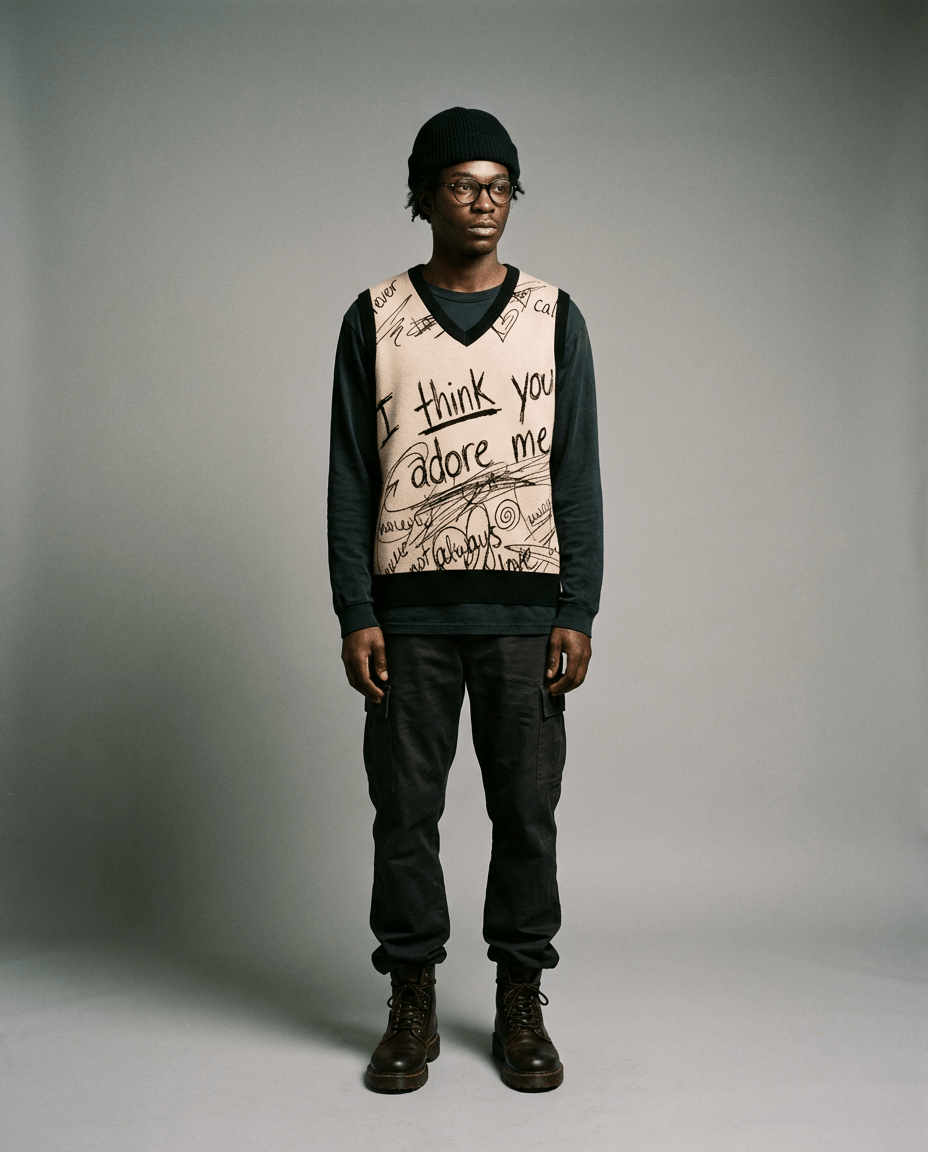 I think you adore me - Knit V-neck vest - Rachel Chinouriri Riff [TAUPE]