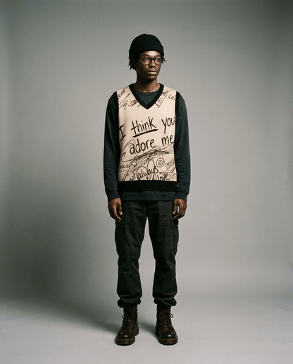 I think you adore me - Knit V-neck vest - Rachel Chinouriri Riff [TAUPE]