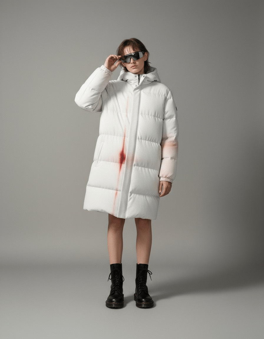 YO X TI - Long Down Coat- Unisex Long Down Jacket - Riff on Rosalía's Berghain